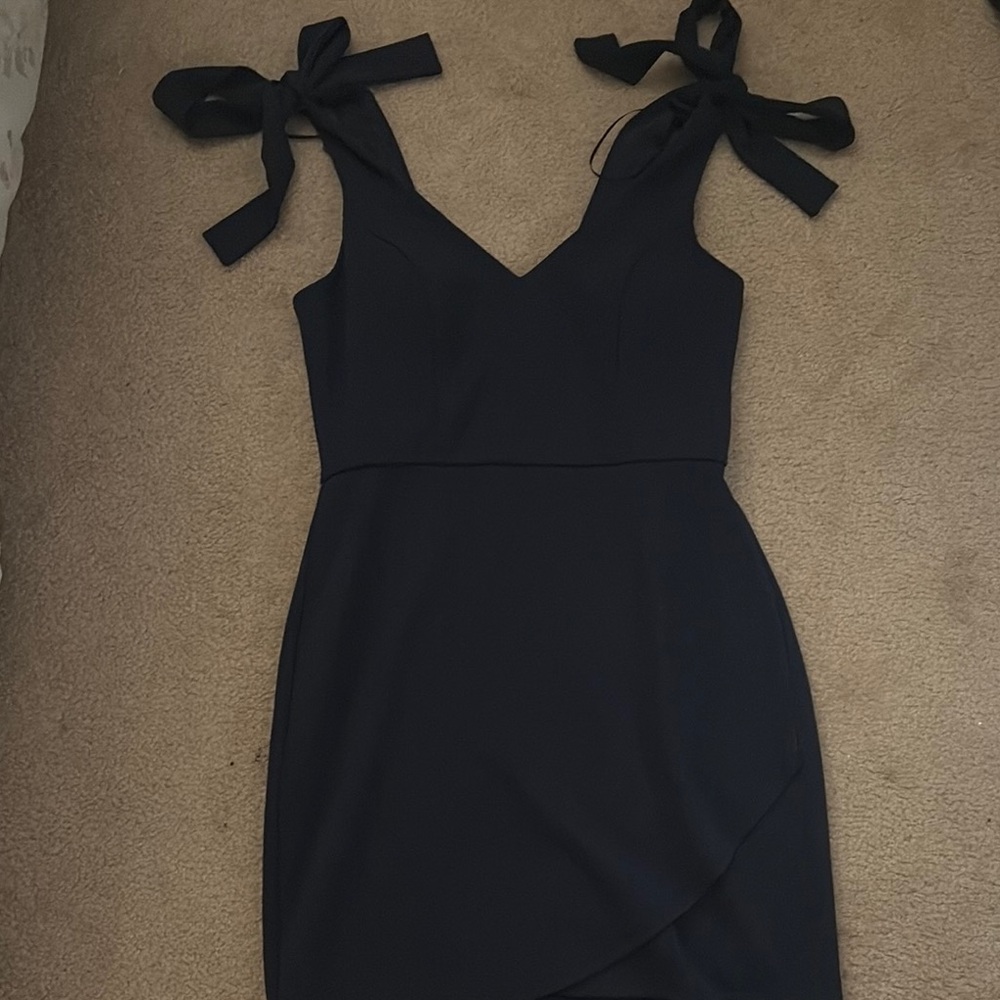 Miami Black Mini Dress with Bow Straps